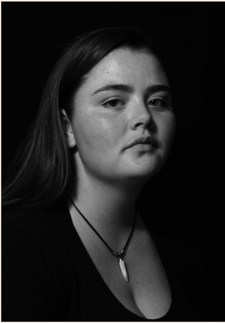 Black and white studio portrait