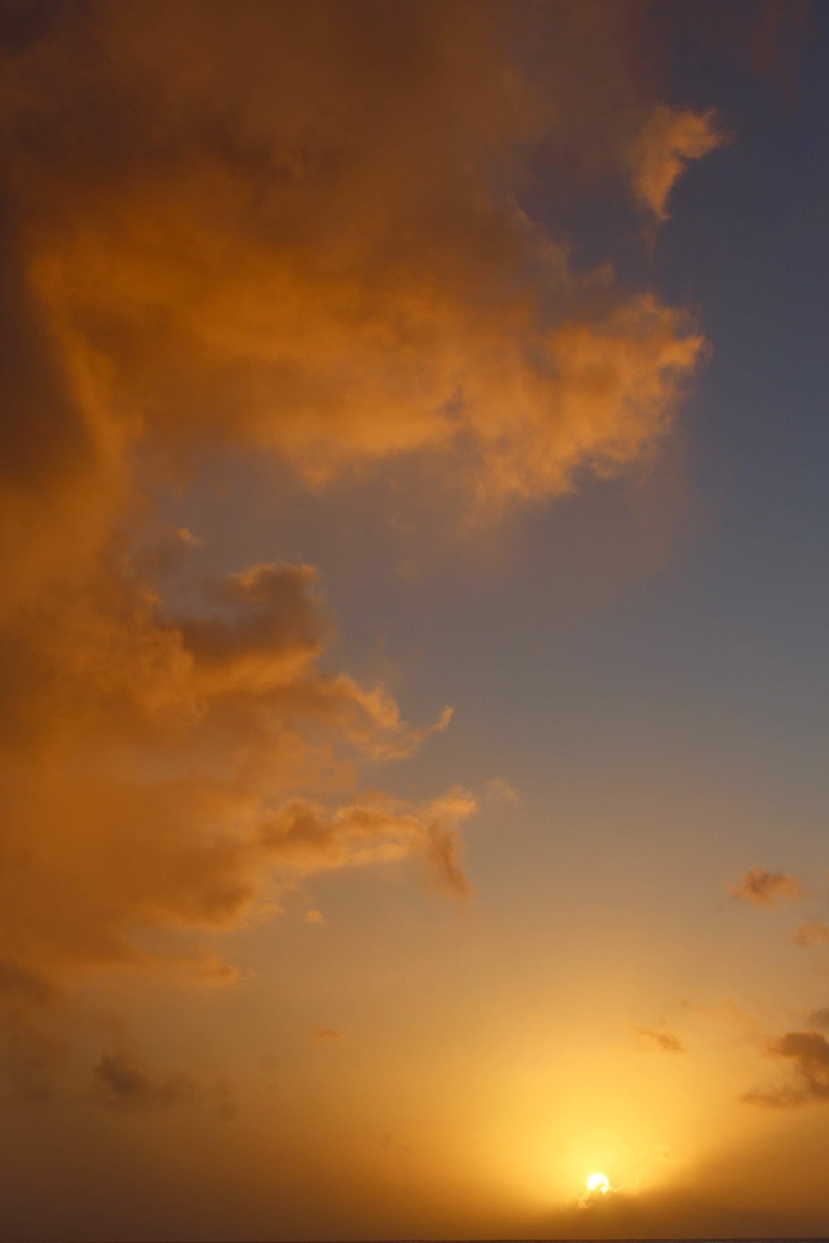Dramatic orange sunset clouds
