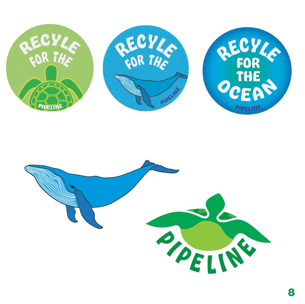 Pipeline Swim humpback whale logo mark