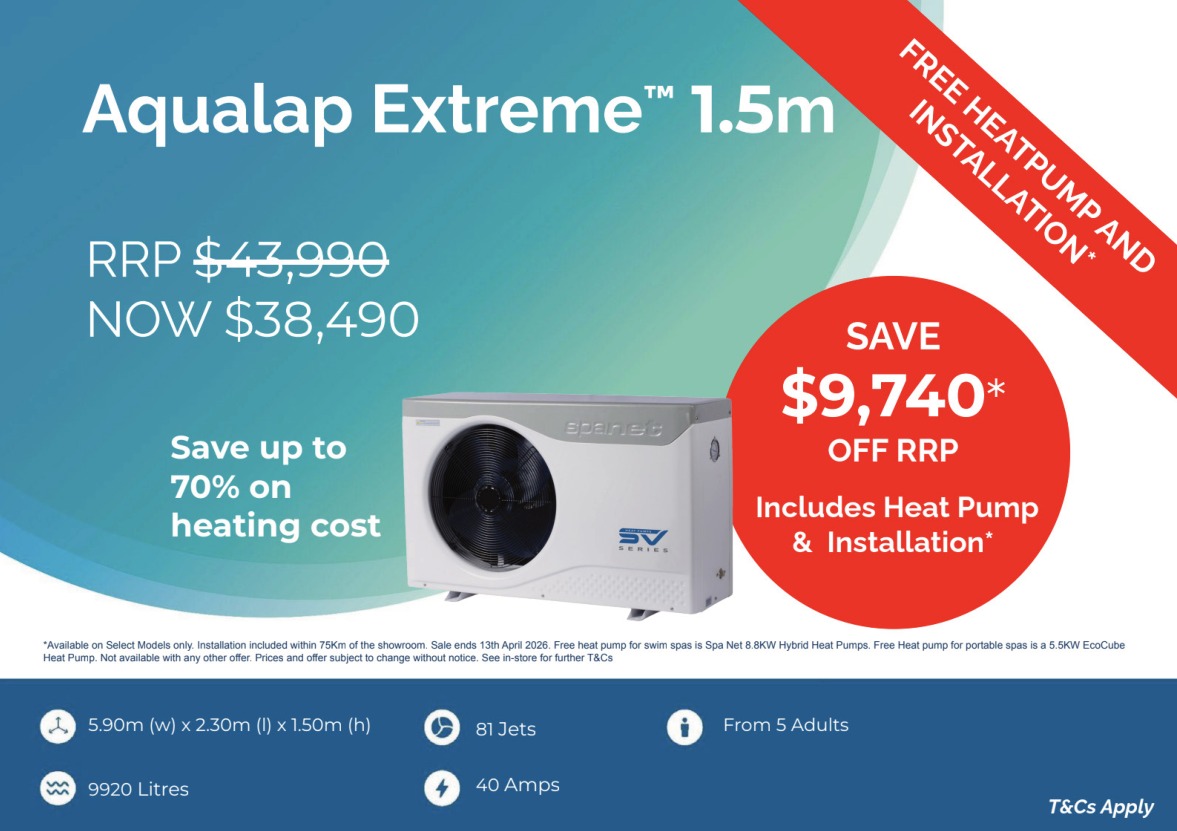Aqualap Extreme promotional poster with pricing and savings callouts