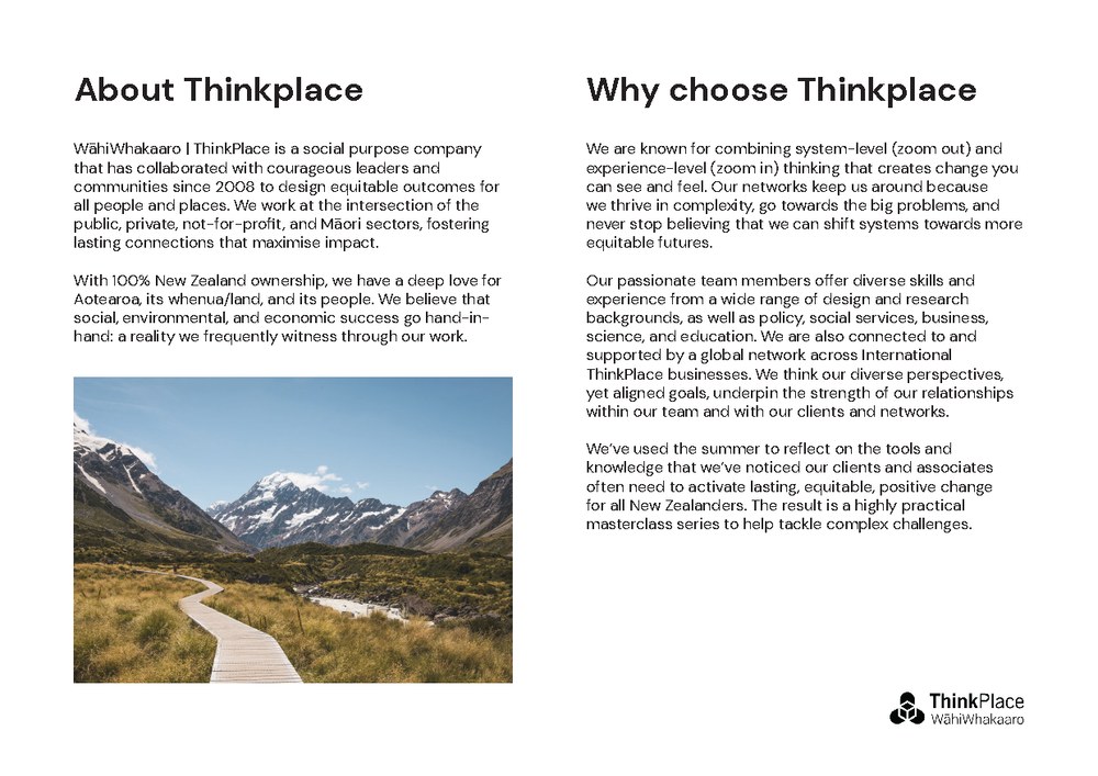 About ThinkPlace and Why choose ThinkPlace spread